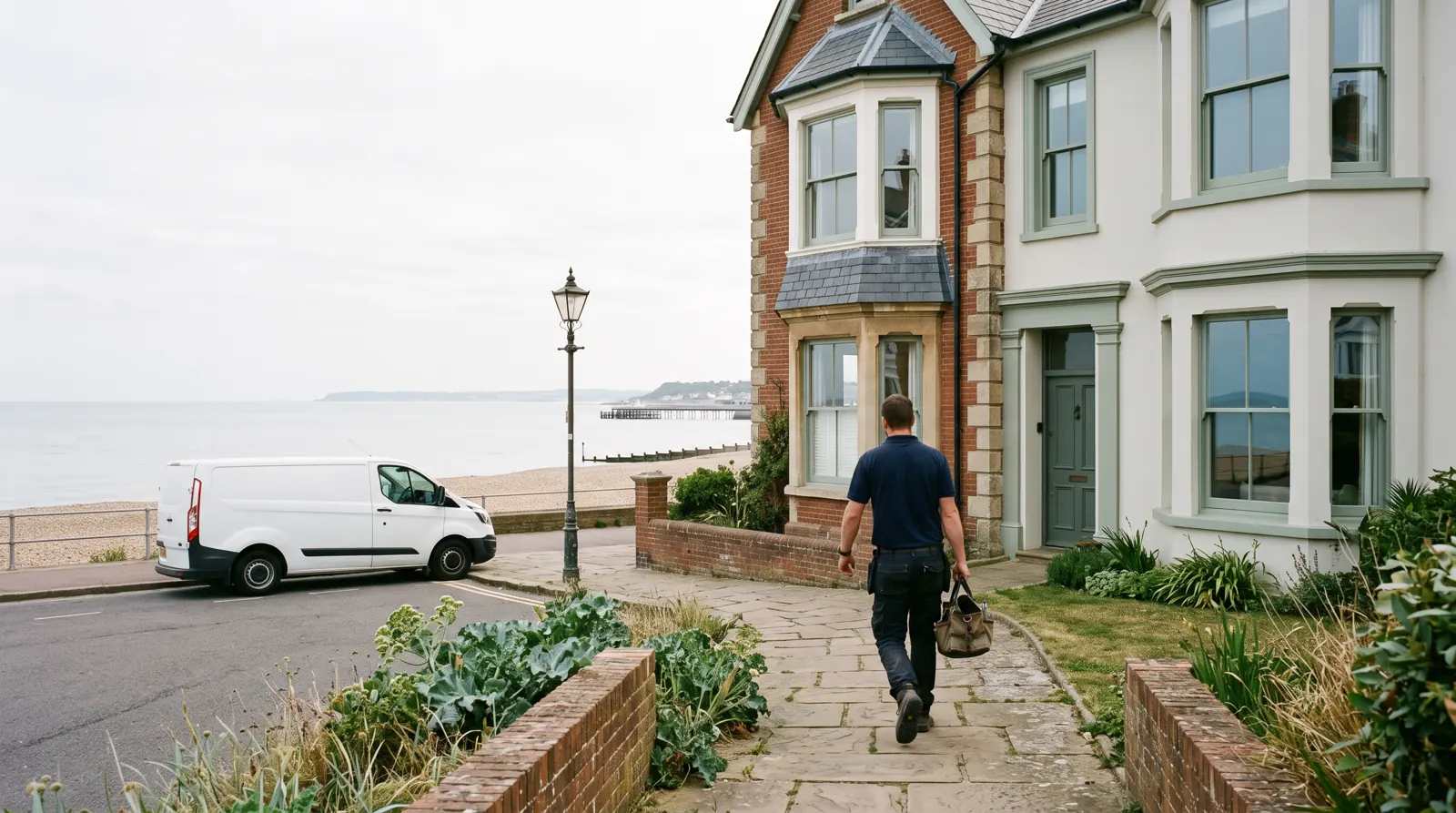 Electrician arriving at a home in Herne Bay